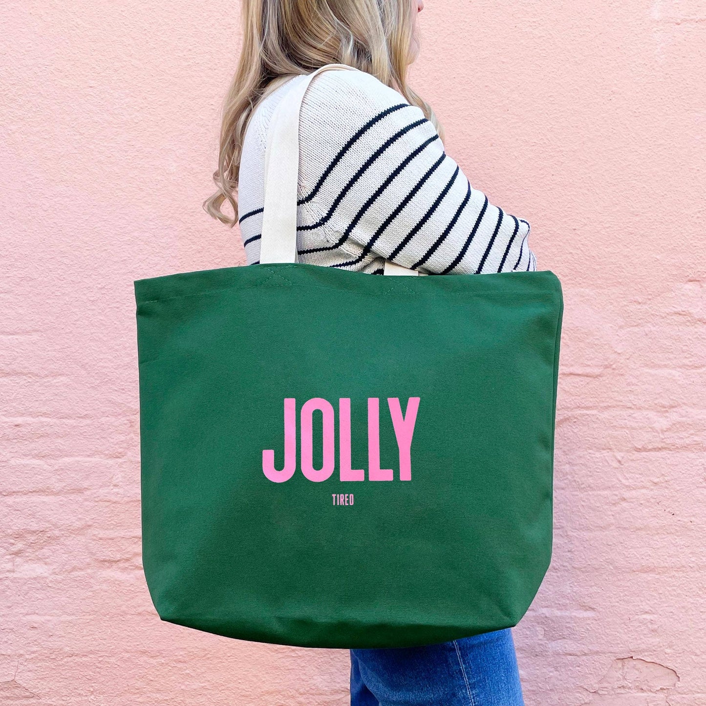 Jolly (Tired) Forest Green Tote Bag