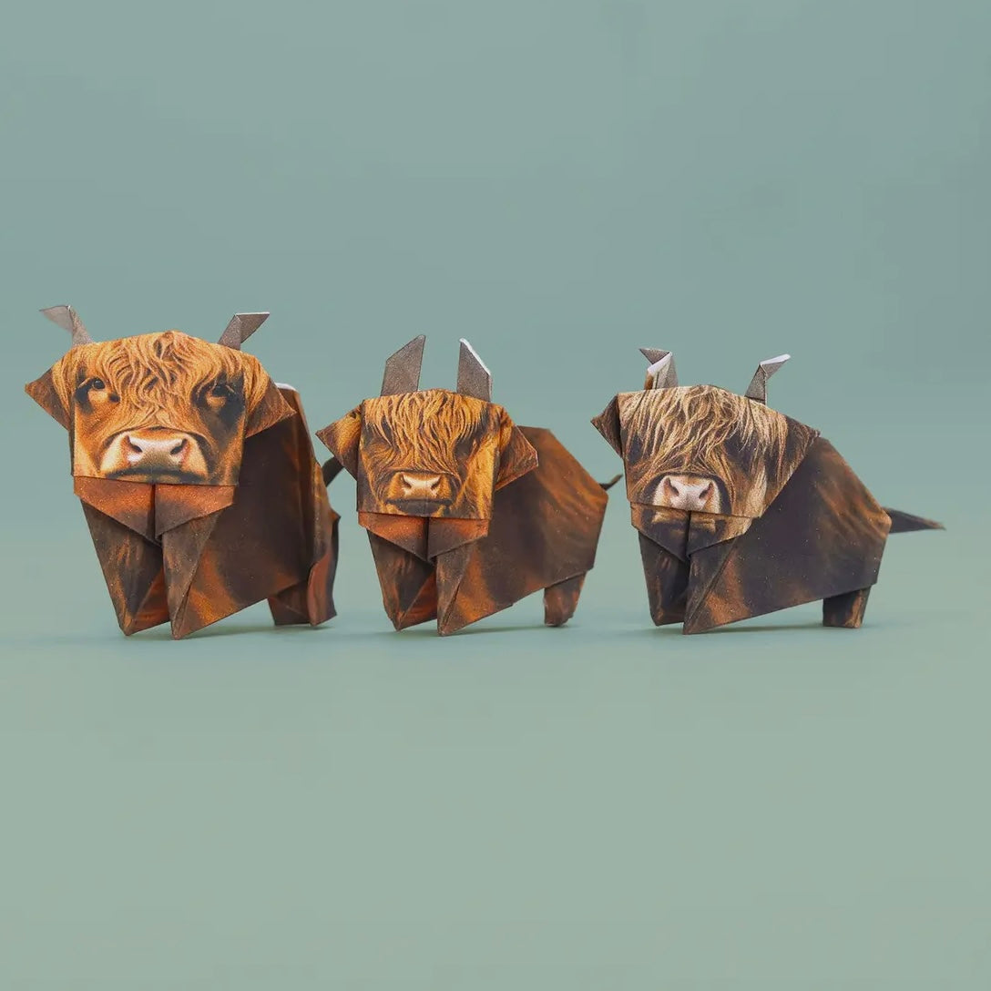 Paper Highland Cows Origami Kit
