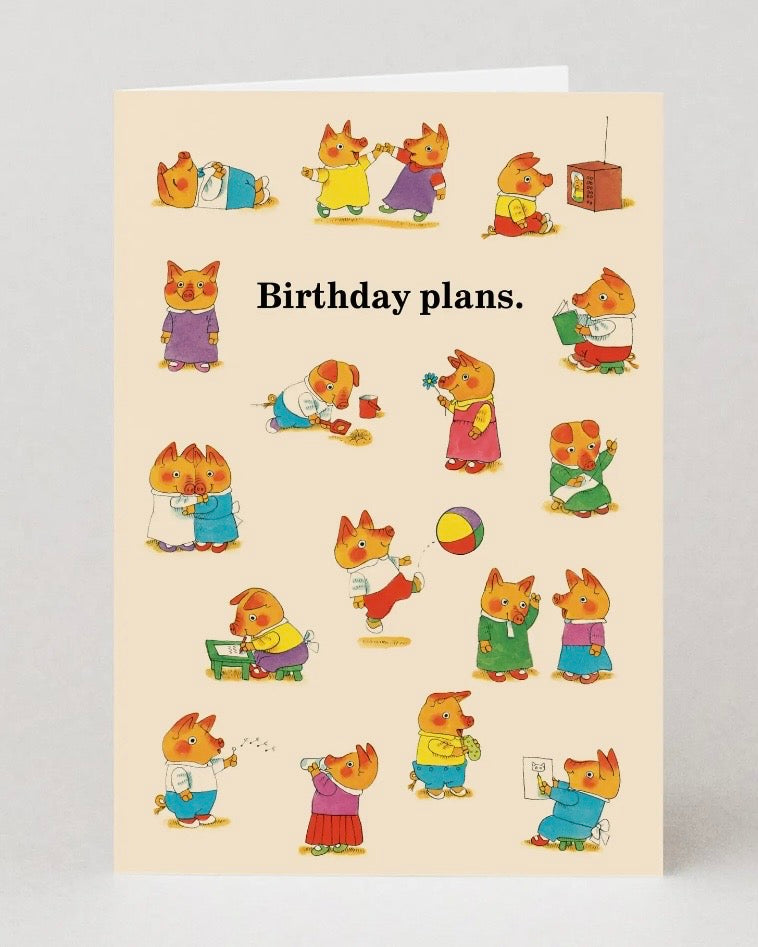 Birthday Plans Card by Richard Scarry