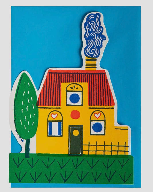 Yellow Home Letterpress Cut-out Card