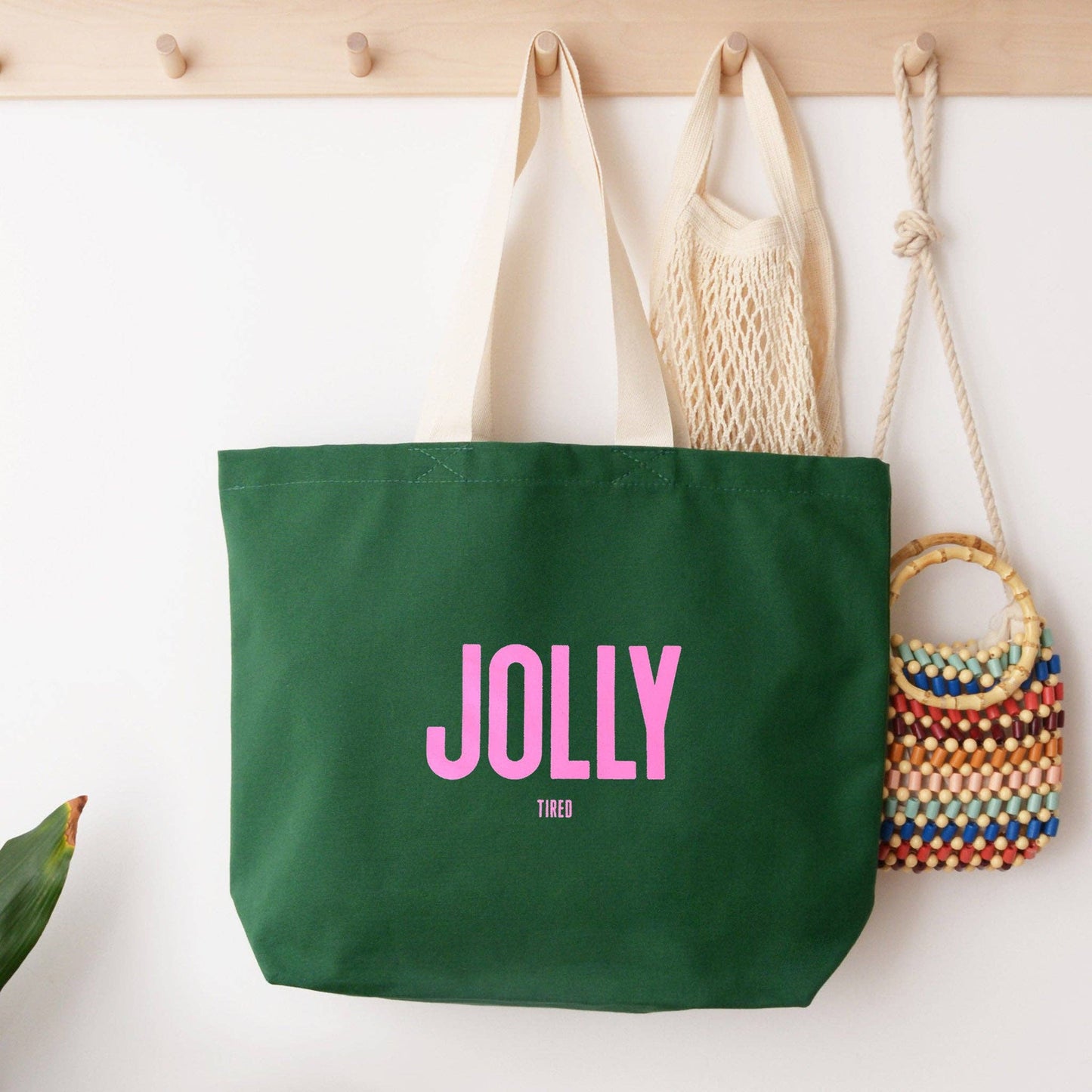 Jolly (Tired) Forest Green Tote Bag