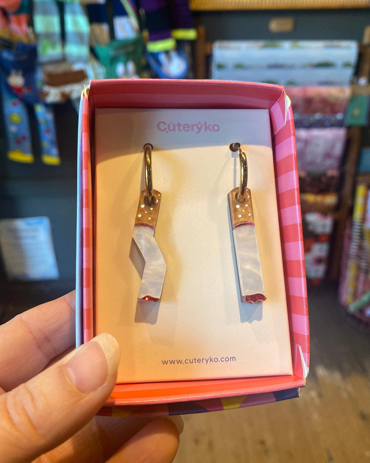 Cigarette Hoop Earrings