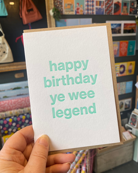 Happy Birthday Wee Legend Card