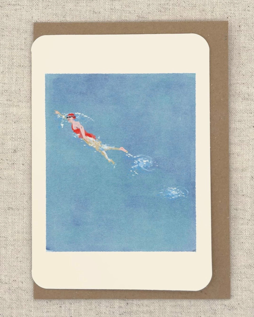 Solo Swimmer Greetings Card