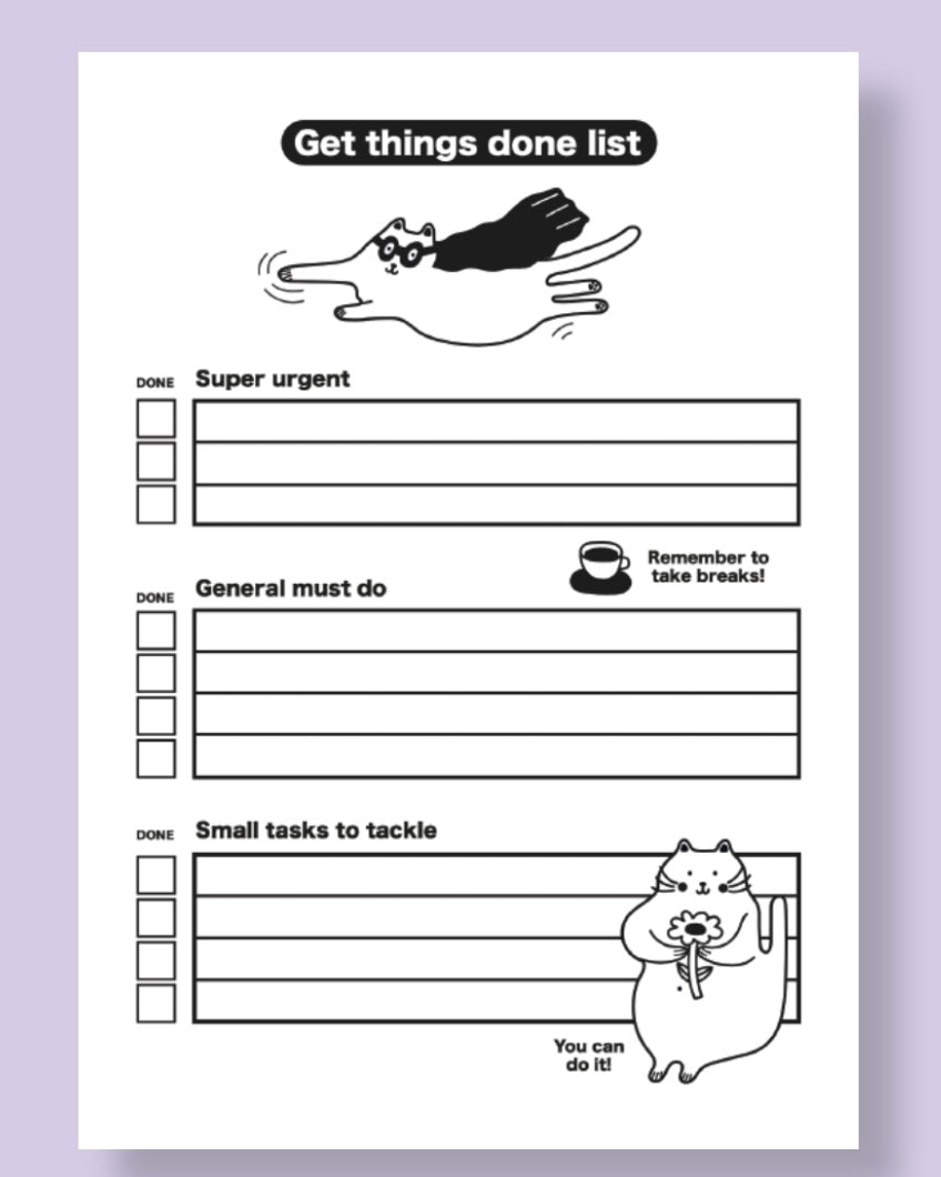 Supercat ‘Get Things Done’ Notepad