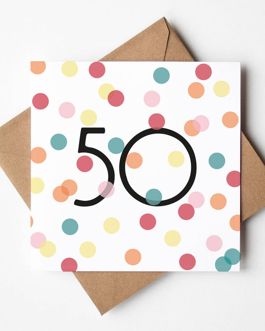 50th Birthday Confetti Card
