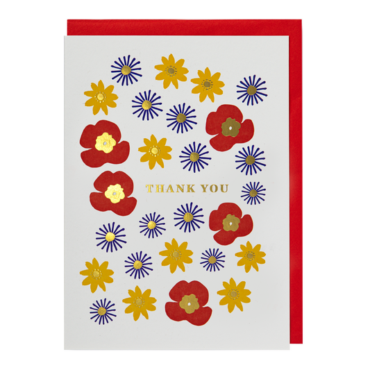 Country Meadow Thank You Letterpress Card