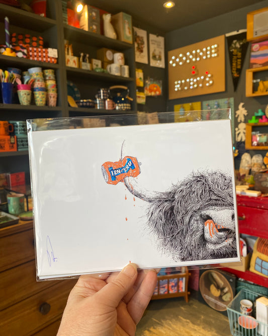 Pointillist Scottish Coo/Bru Print