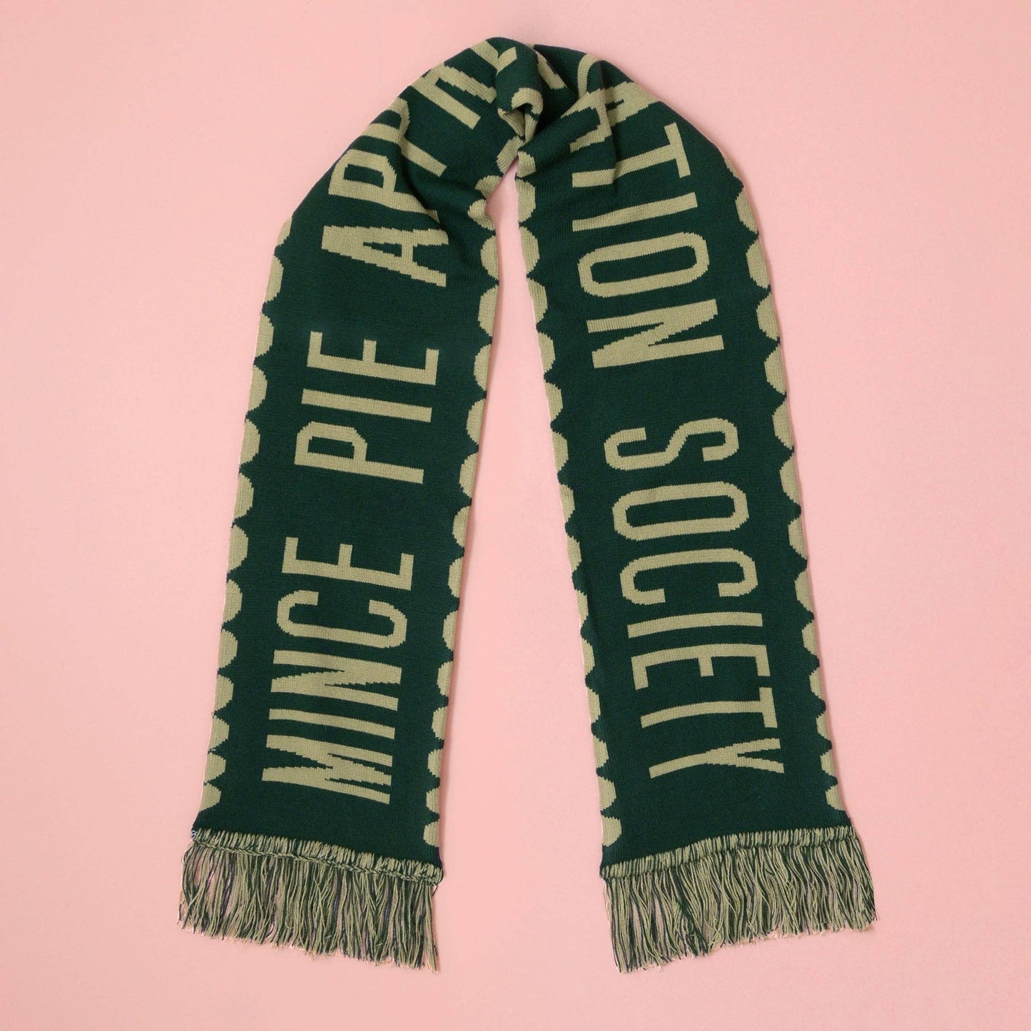 Mince Pie Appreciation Society Pine Knitted Scarf