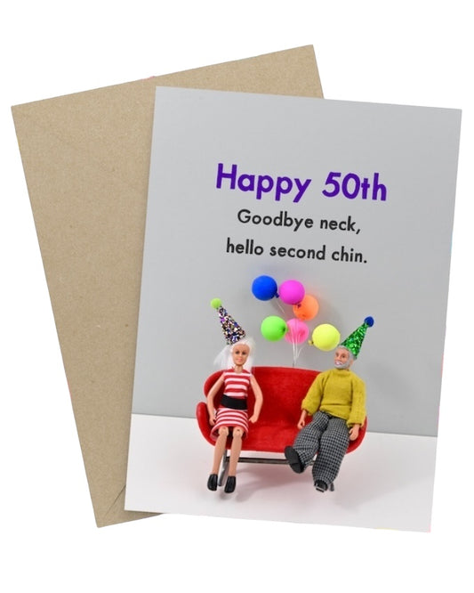 50th Birthday Card - Jeffrey & Janice-Bold & Bright-My Beautiful Caravan