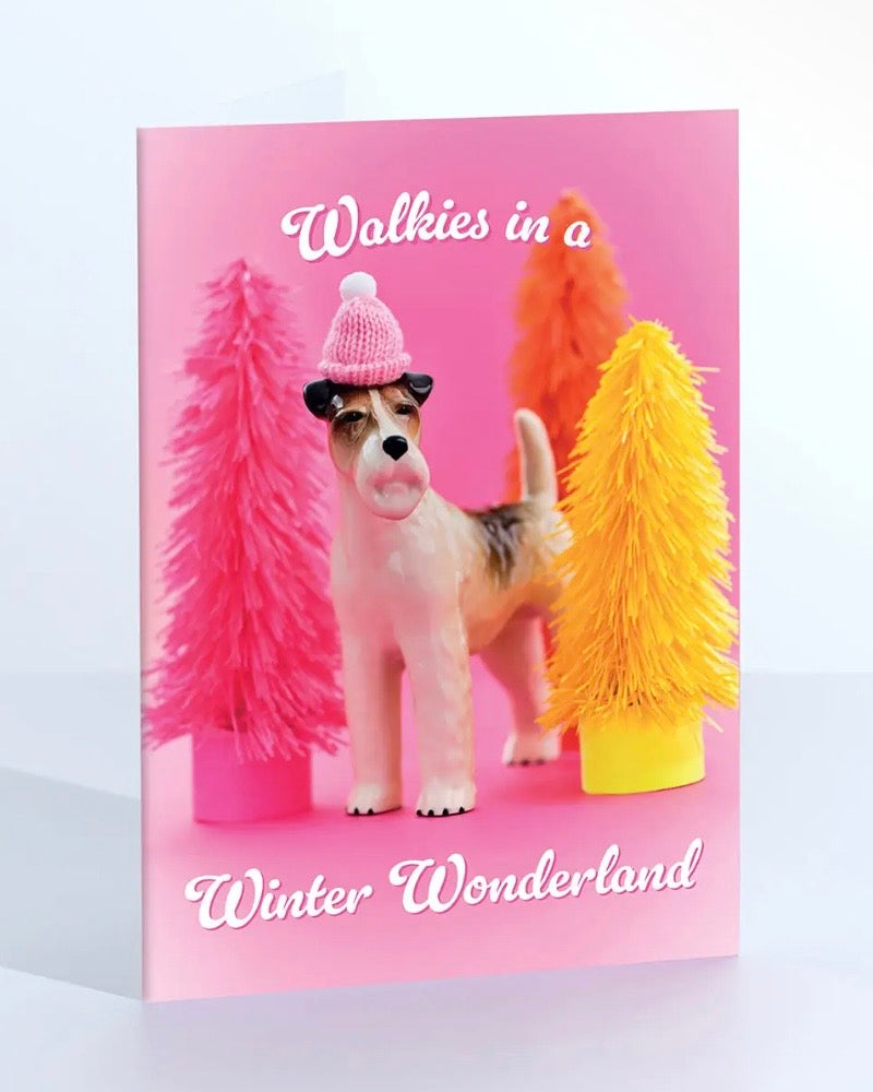 Wonderland Walkies Terrier Christmas Card