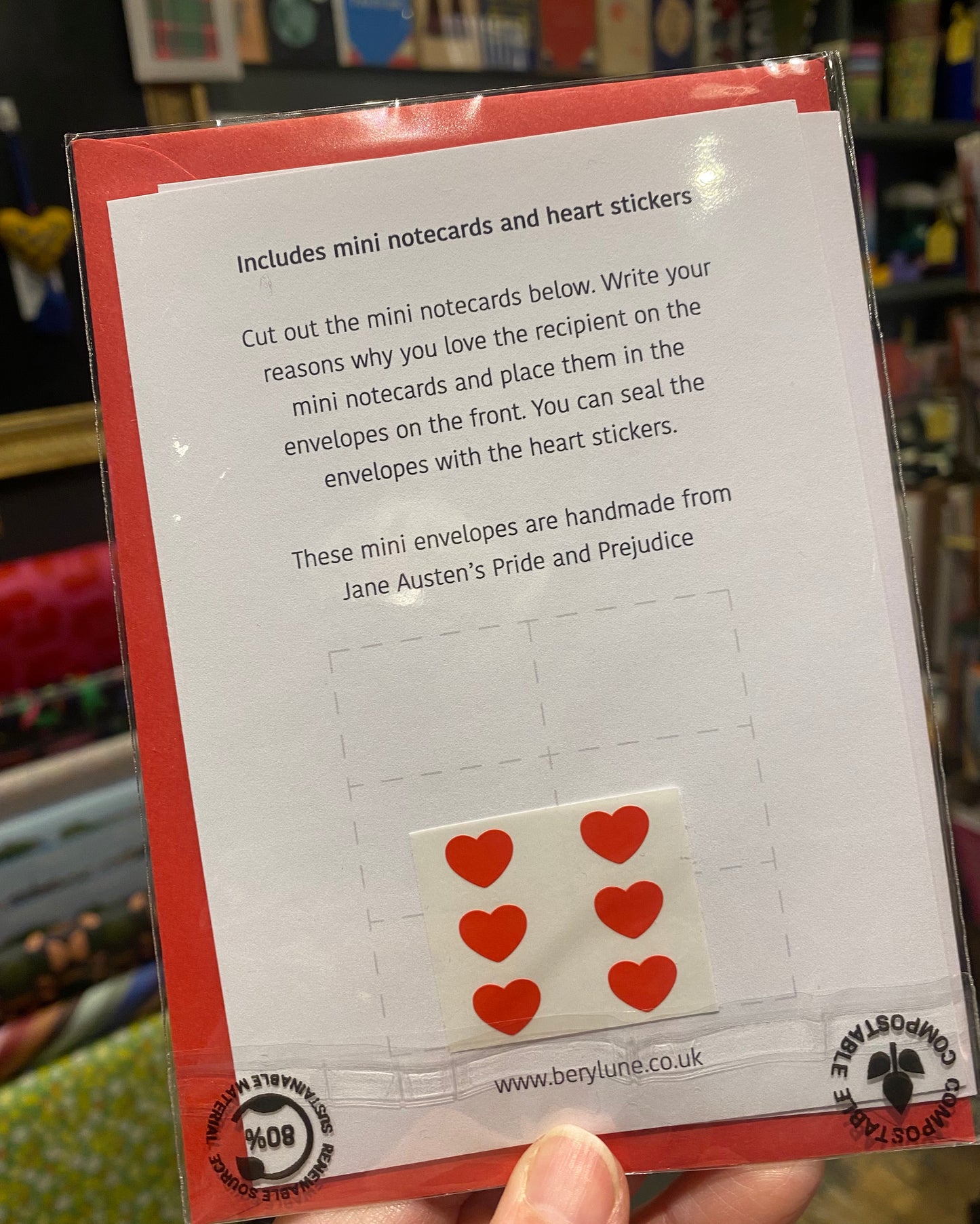 Six Love Note Mini Envelope Card