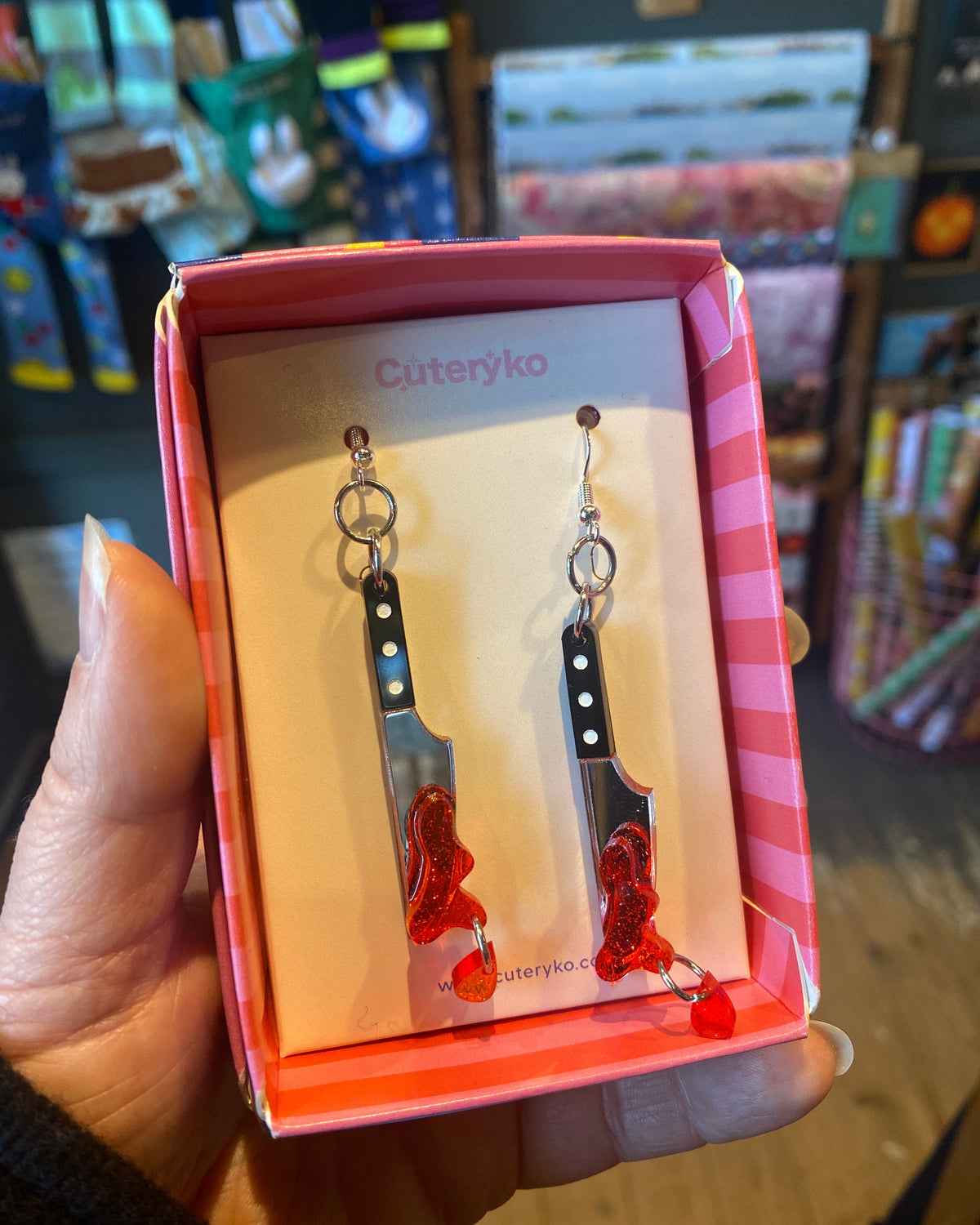 Bloody Knife Hoop Earrings