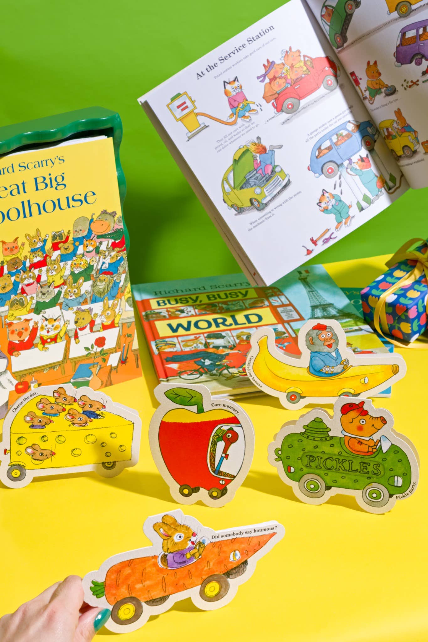 Corn on the Cob Car Die-cut Card by Richard Scarry
