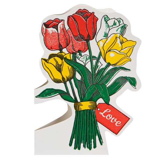 Tulips Letterpress Cut-out Card