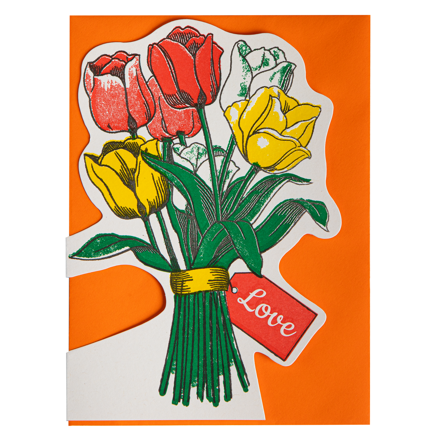 Tulips Letterpress Cut-out Card