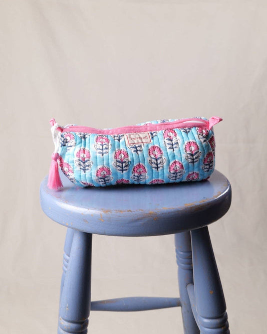 Quilted Indian Block Print Pencil Case