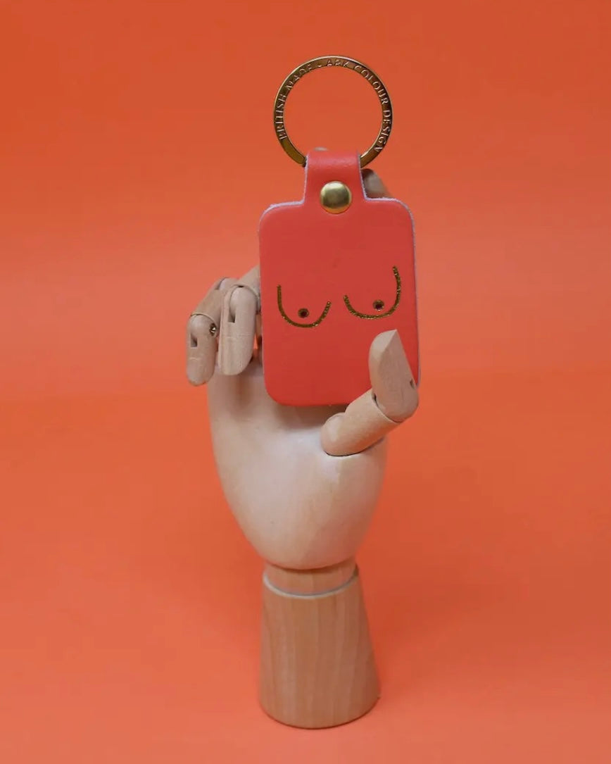 Boobs Leather Keyring