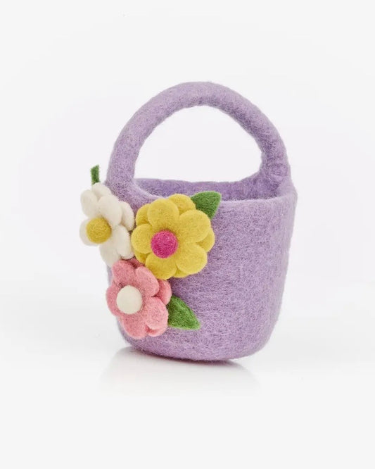 Handmade Felt Spring Floral Bucket