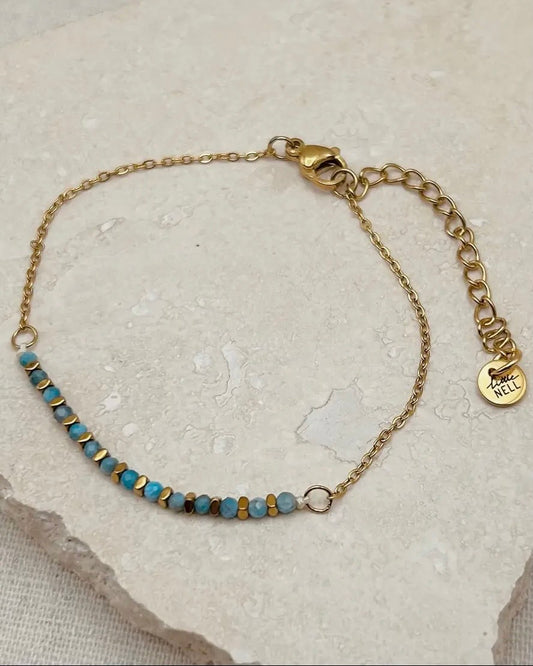 Turquoise Agate Bead Bracelet