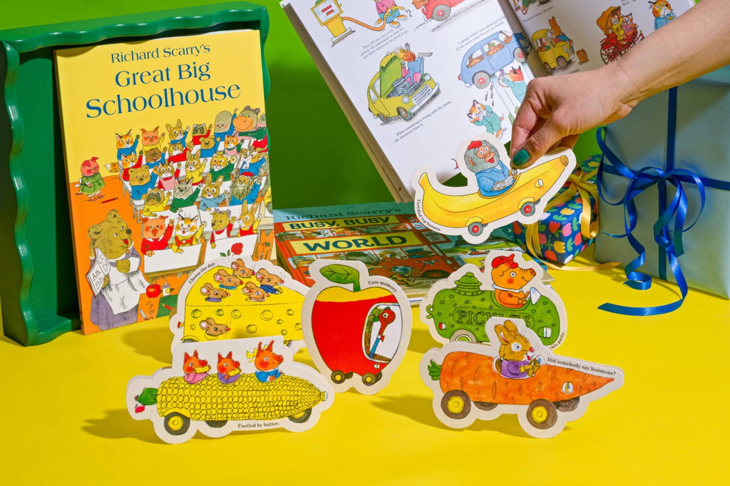 Lowly Worm Apple Car Die-cut Card by Richard Scarry