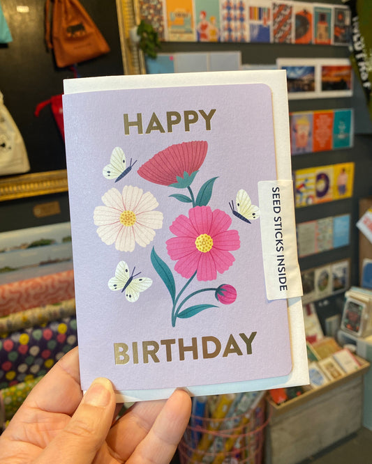 Seed Stick Happy Birthday Card