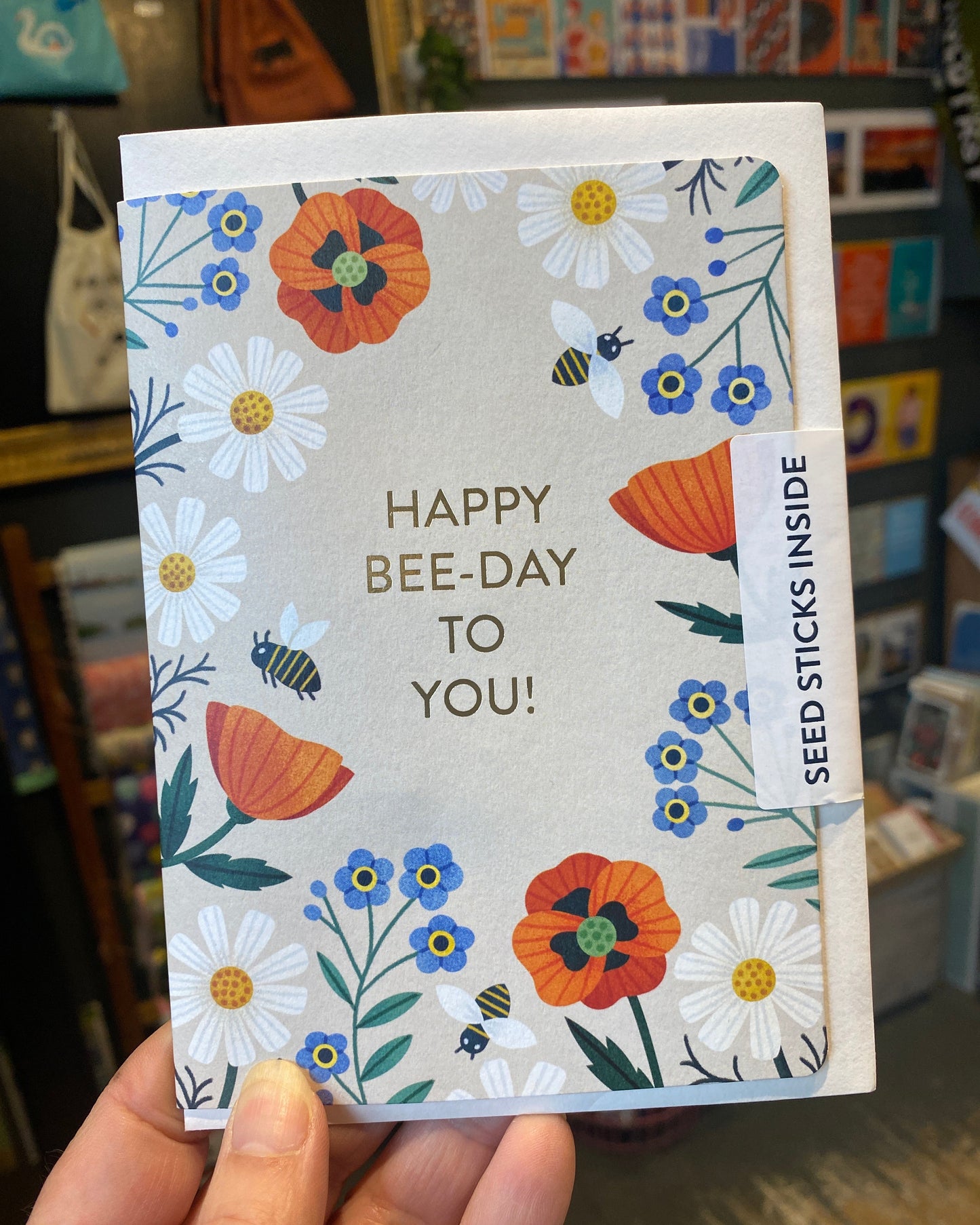 Seed Stick Happy Bee-Day Card