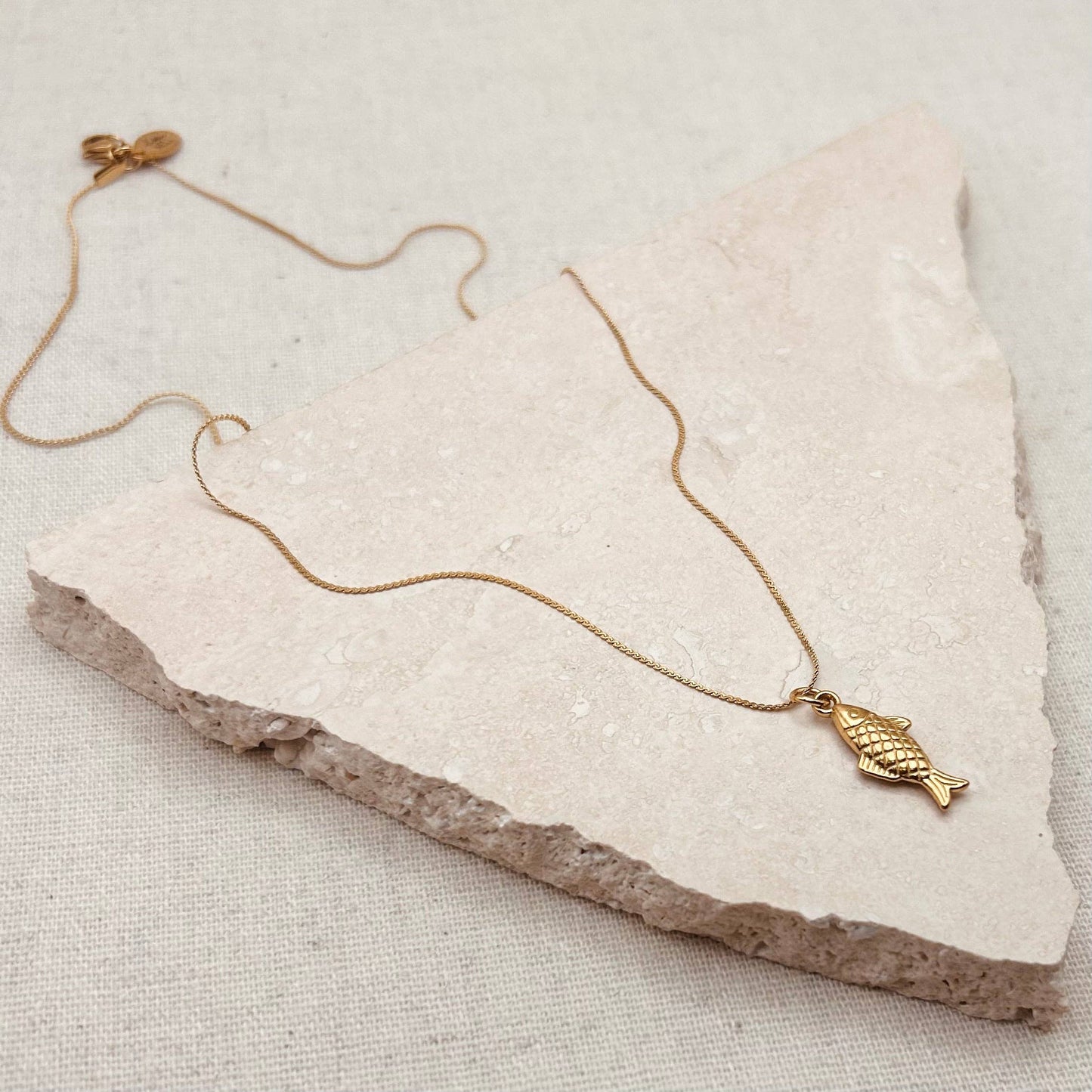 Gold Fish Charm Necklace