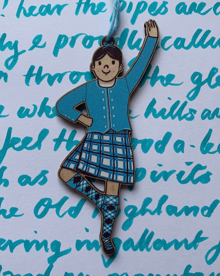 Highland Dancer Wooden Decoration