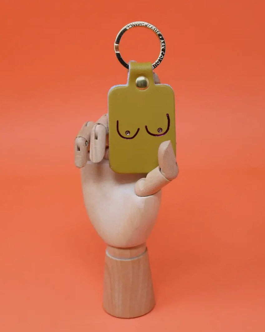 Boobs Leather Keyring