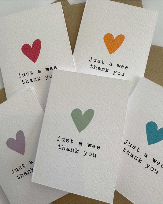 Pack of 5 Mini Thank You Cards