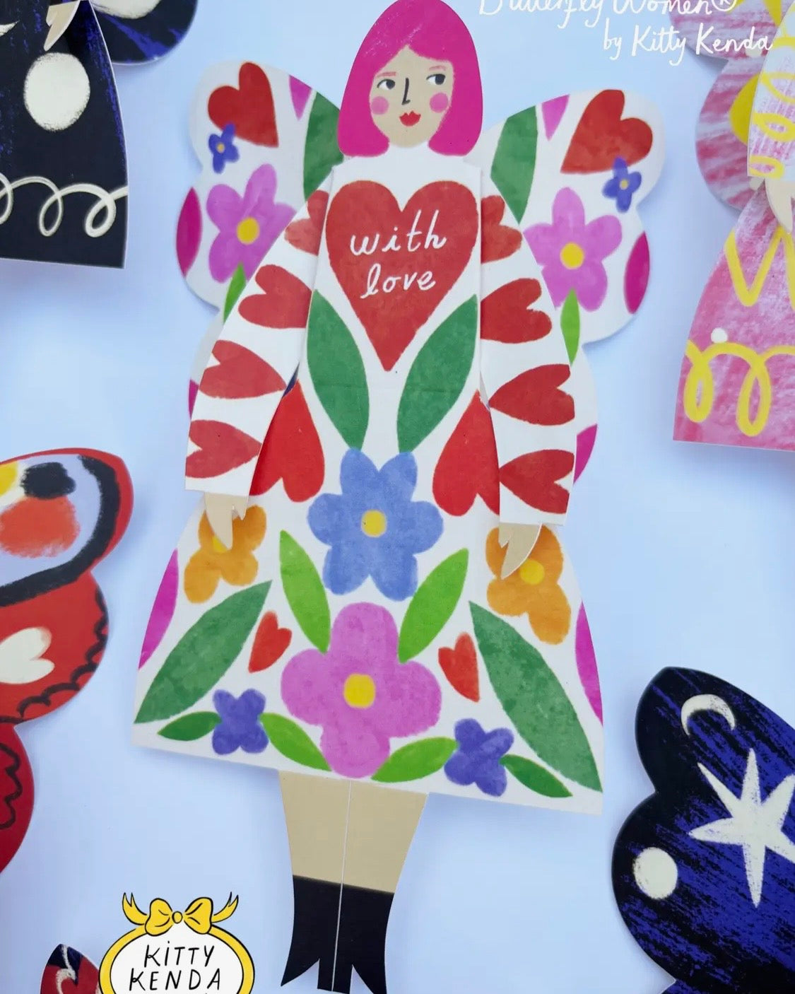 Butterfly Woman Sitting Card