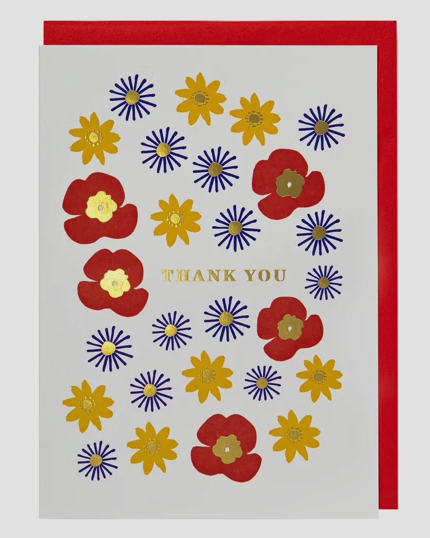 Country Meadow Thank You Letterpress Card