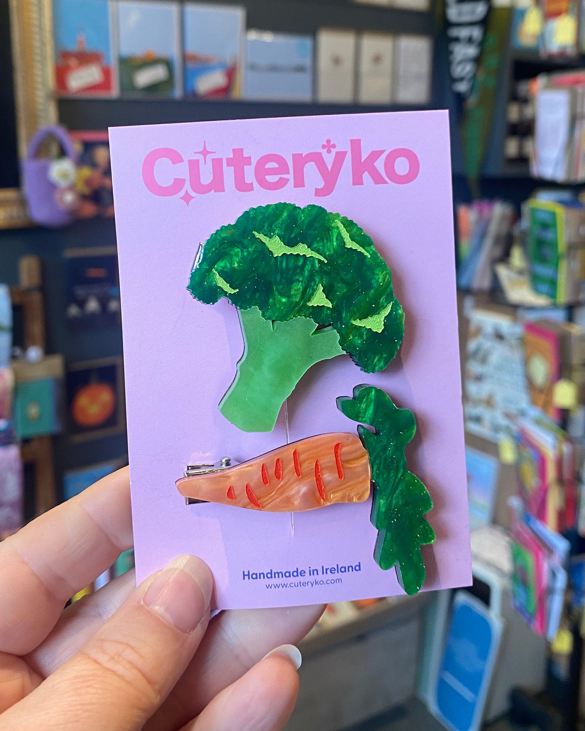 Broccoli & Carrot Hair Clips Set