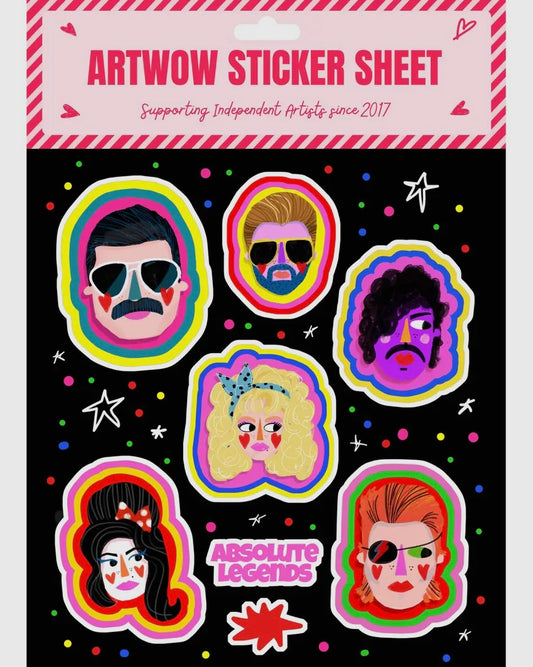 Absolute Legends Sticker Sheet-Art Wow-My Beautiful Caravan