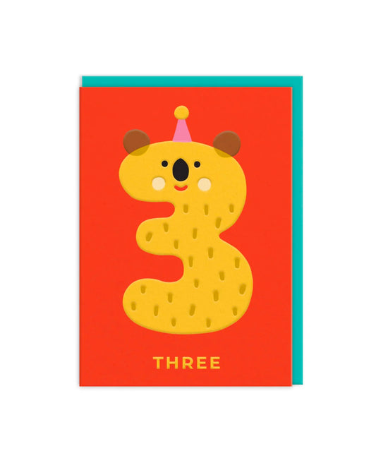 Age 3 Birthday Card-Ohh Deer-My Beautiful Caravan