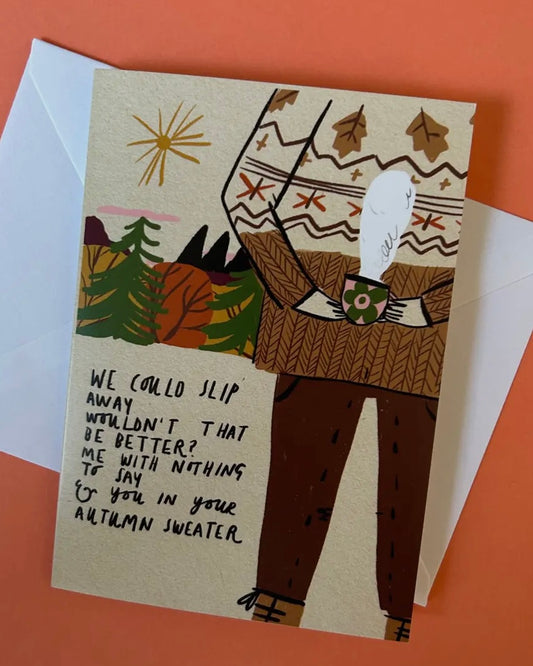 Autumn Sweater Card-Dick Vincent Illustrations-My Beautiful Caravan