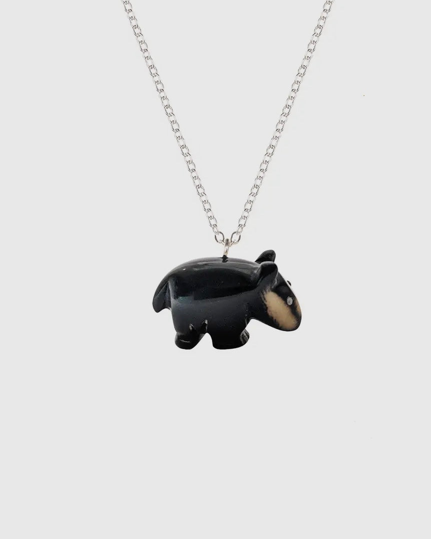 Handmade Tagua Badger Pendant