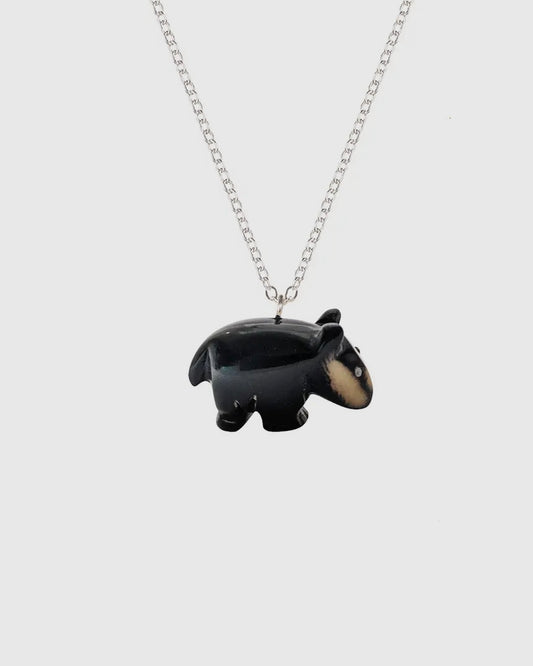 Handmade Tagua Badger Pendant