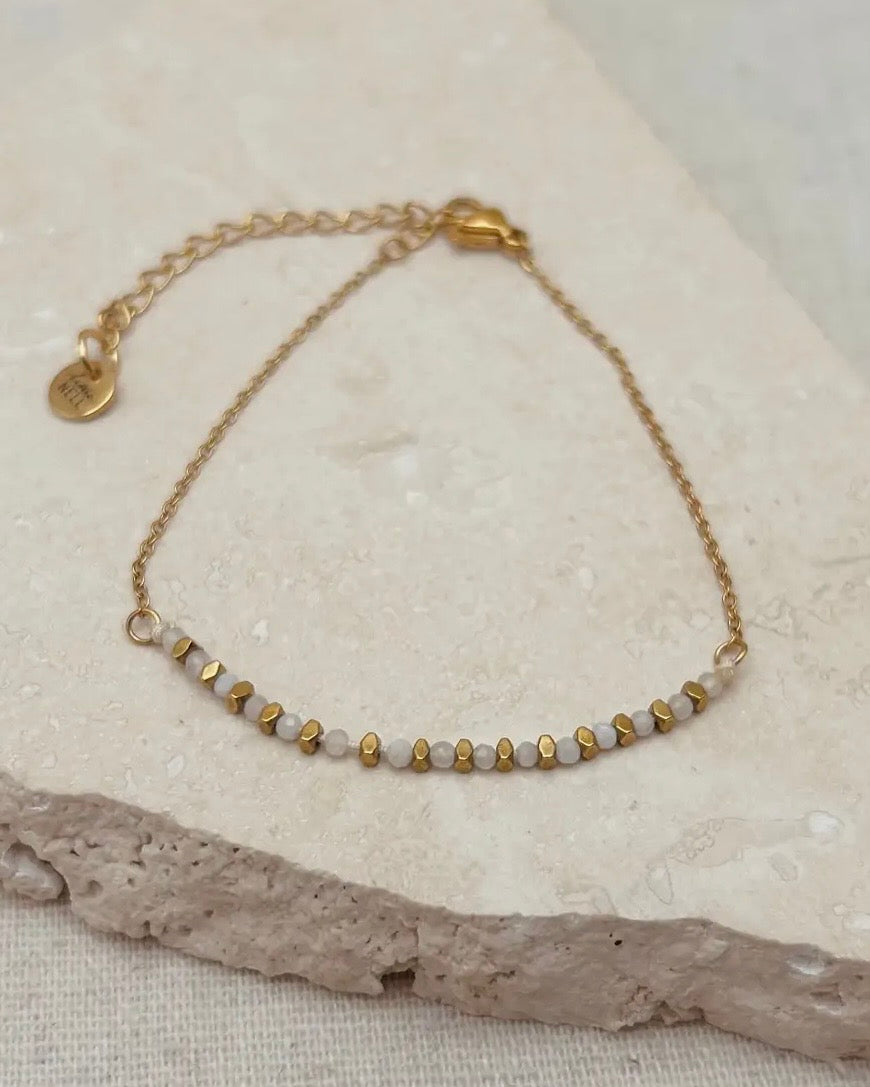 Moonstone Bead Bracelet