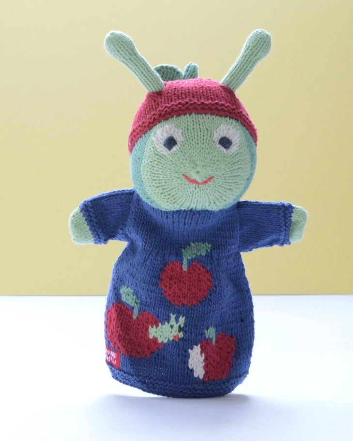 Knitted Caterpillar Hand Puppet Toy