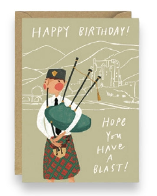 Bagpipe Birthday Card-Joy Nevada-My Beautiful Caravan