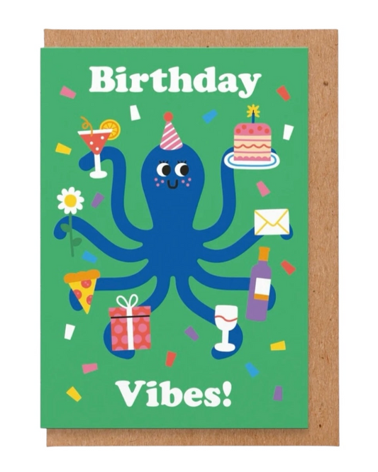 Birthday Vibes Octopus Card-Studio Boketto-My Beautiful Caravan