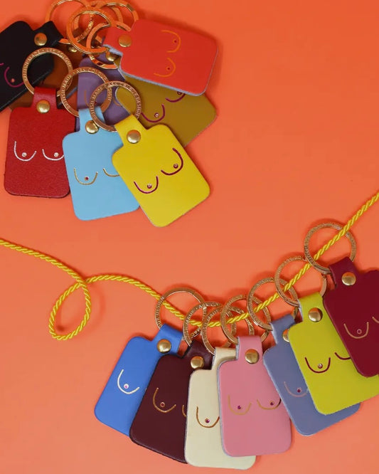 Boobs Leather Keyring-Ark Colour Design-My Beautiful Caravan