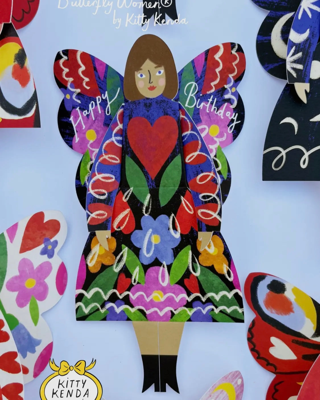 Butterfly Woman Sitting Card-Kitty Kenda-My Beautiful Caravan