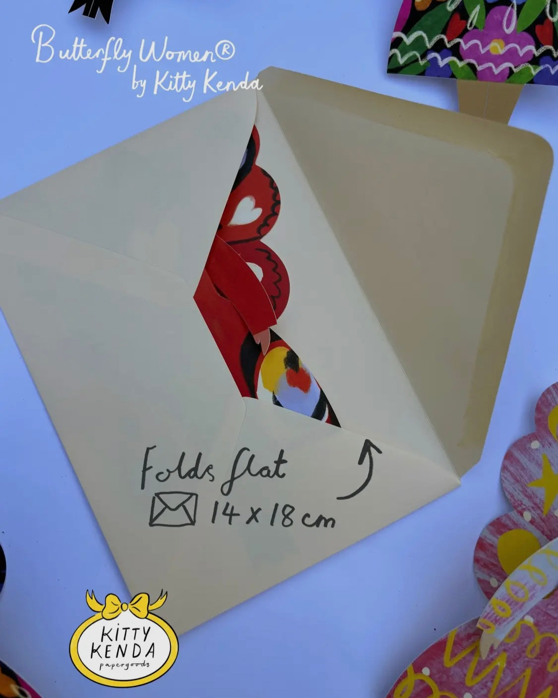 Butterfly Woman Sitting Card-Kitty Kenda-My Beautiful Caravan