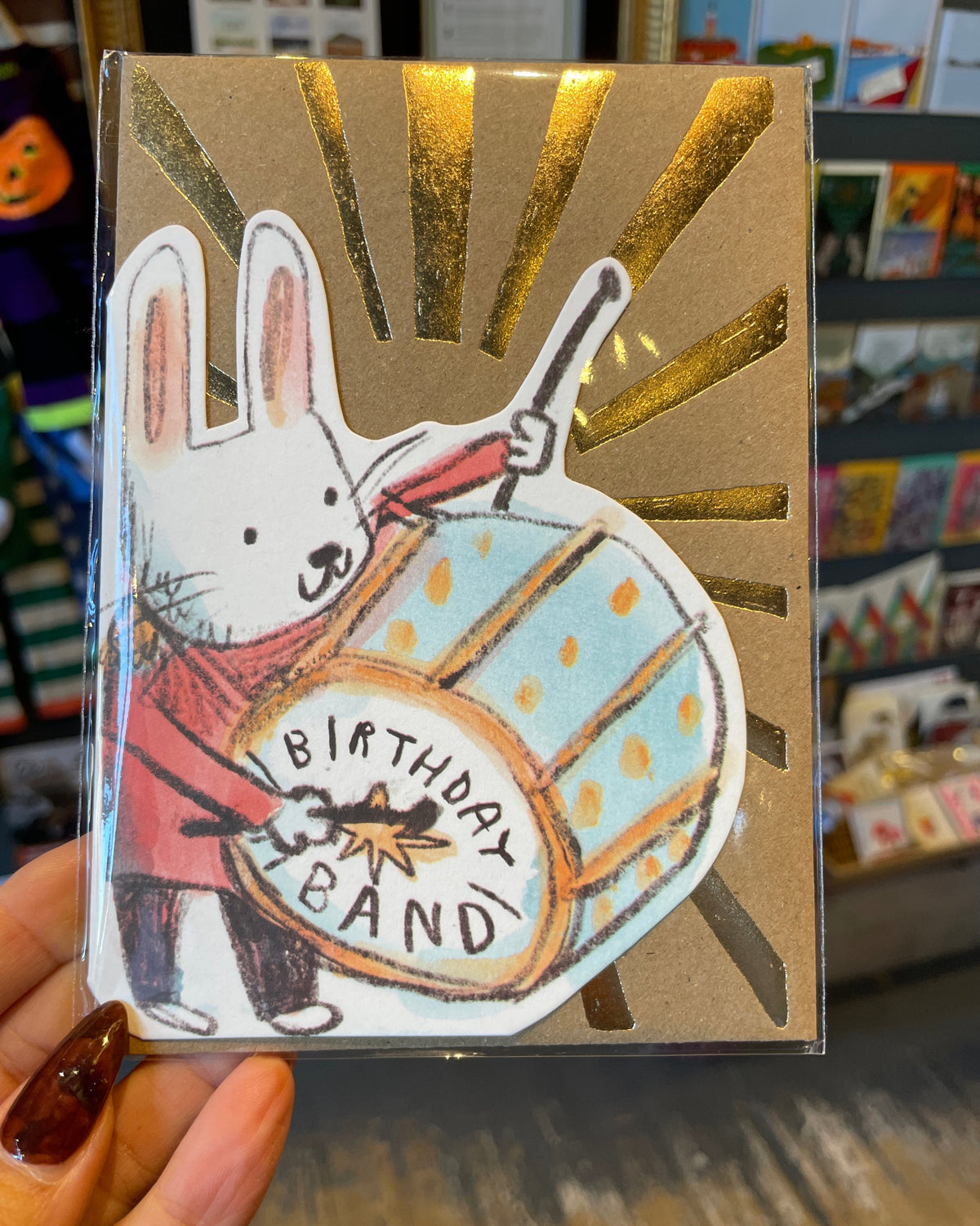 Birthday Band Drummer Cut Out Card