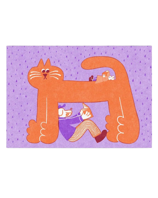 Rainy Day Cat Reading Card