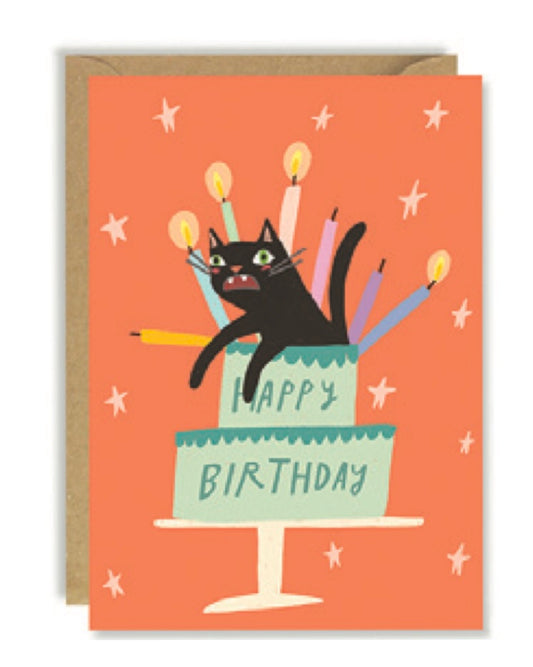 Cat Cake Birthday Card-Joy Nevada-My Beautiful Caravan