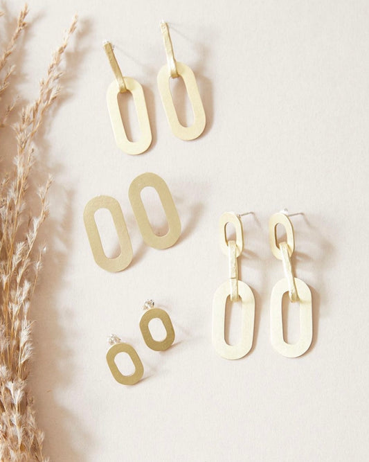 ‘Chain’ Large Stud Earrings-Just Trade-My Beautiful Caravan